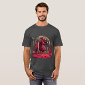 巨大な赤いエイリアンワームモンスタTシャツ Tシャツ (正面フル)