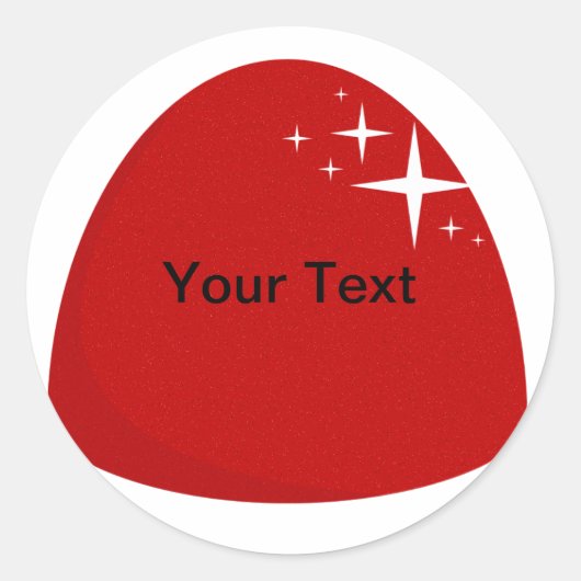 巨大な赤いグムドロップステッカーキャンディビュッフェラベル ラウンドシール (正面)