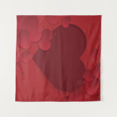 巨大な赤いハートの背景 タペストリー (正面(横))