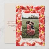 巨大な赤いポインセチアの写真クリスマスカード 招待状 (正面/裏面)