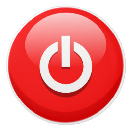 巨大な赤の電源ボタン セラミックノブ