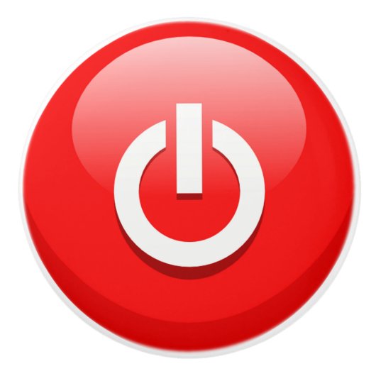 巨大な赤の電源ボタン セラミックノブ (正面)