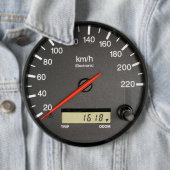 巨大な速度計の走行距離計、6インチピンボタン 缶バッジ (インサイチュ)