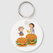 巨大な遊チーズバーガーのキッズミュージック キーホルダー (正面)