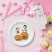 巨大な遊チーズバーガーのキッズミュージック ペーパープレート (パーティー)