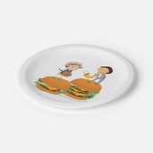 巨大な遊チーズバーガーのキッズミュージック ペーパープレート (アングル)