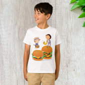巨大な遊チーズバーガーのキッズミュージック Tシャツ