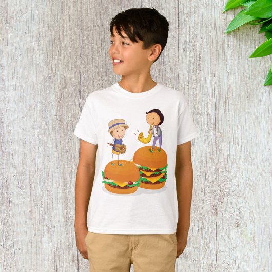巨大な遊チーズバーガーのキッズミュージック Tシャツ