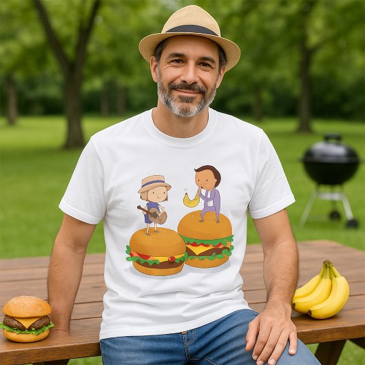 巨大な遊チーズバーガーのキッズミュージック Tシャツ