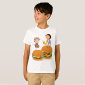 巨大な遊チーズバーガーのキッズミュージック Tシャツ (正面フル)