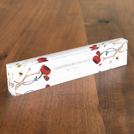 巨大な野生のケシ デスクネームプレート (側面)