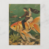 巨大な金魚に乗る ポストカード (正面)