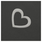 巨大な銀製のハートパターン黒色の生地 ファブリック (クローズアップ)