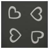 巨大な銀製のハートパターン黒色の生地 ファブリック (見本)