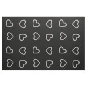 巨大な銀製のハートパターン黒色の生地 ファブリック (ファットクウォーター)