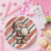 巨大な雪玉を持つサンタクロース ペーパープレート (パーティー)