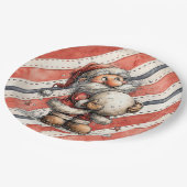 巨大な雪玉を持つサンタクロース ペーパープレート (アングル)