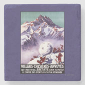 巨大な雪玉ポスターを作るいけない格言 ストーンコースター (正面)