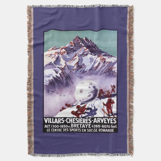 巨大な雪玉ポスターを作るいけない格言 スローブランケット (正面縦)