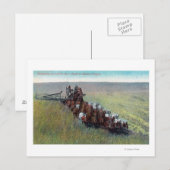 巨大な馬で農家を収穫する様子 ポストカード (正面/裏面)