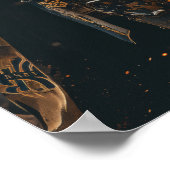 巨大な騎士の城の上にそびえる – ファンタジーPos ポスター (角)