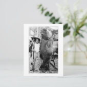 巨大な魚との男性のヴィンテージ写真 ポストカード (スタンド正面)