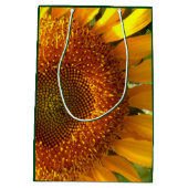 巨大な黄色いマンモスひまわりミツバチ ミディアムペーパーバッグ (裏面)