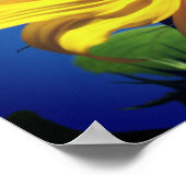 巨大な黄色のひまわりと昆虫の友人 ポスター (角)