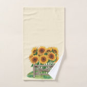 巨大な黄色のひまわり バスタオルセット (ハンドタオル)