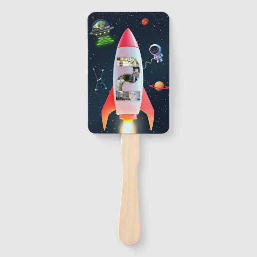巨大な2つのフォトコラージュ | ロケット宇宙第2誕生日 ハンドファン (正面)