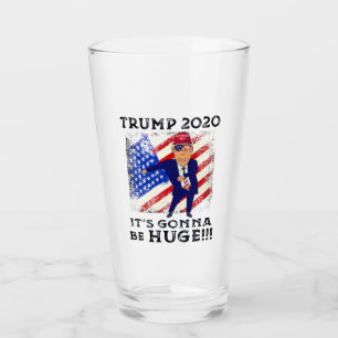 巨大な2020をフロスするドナルド・トランプ大統領の旗 タンブラーグラス