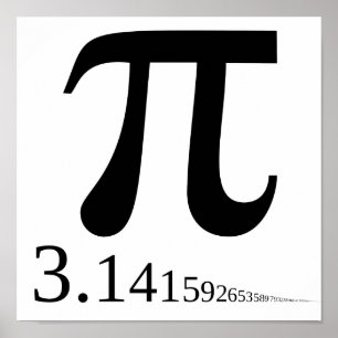 巨大な"Pi"の記号及び3.14… ポスター