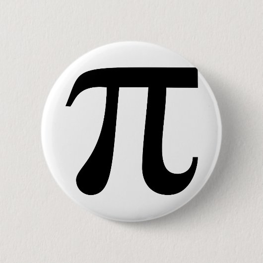 巨大な「Pi」記号 缶バッジ (正面)