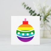 巨大なLGBTQプライドレインボーフラグスクリスマスボーブル シーズンカード (スタンド正面)