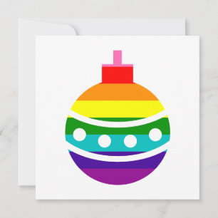 巨大なLGBTQプライドレインボーフラグスクリスマスボーブル シーズンカード