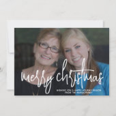 巨大なMERRYクリスマスフォト – Red Green Plaid シーズンカード (正面)