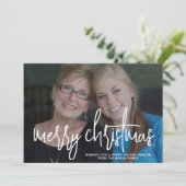 巨大なMERRYクリスマスフォト – Red Green Plaid シーズンカード (スタンド正面)