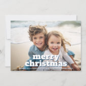 巨大なMERRY Christmasのフォト - 紺色 シーズンカード (正面)