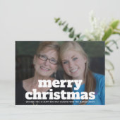 巨大なMERRY Christmasの写真 – ネイビーブルー シーズンカード (スタンド正面)