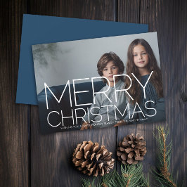 巨大なMerry Christmasの写真 - 紺色 シーズンカード