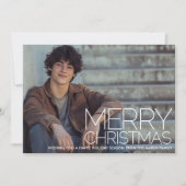 巨大なMERRY CHRISTMASの赤緑チェック柄の写真 シーズンカード (正面)
