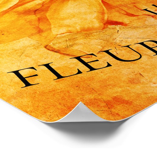 巨大ひまわり黄色のグランジヴィンテージ ポスター (角)