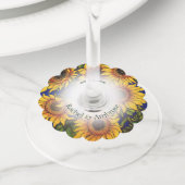 巨大ひまわり ワイングラスタグ (クローズアップ)