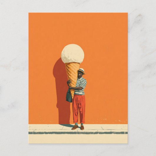 巨大アイスクリーム大喜び ポストカード (正面)