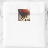 巨大エイリアン歩くSFホラーアート スクエアシール (バッグ)