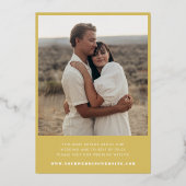 巨大オーバーサイズスタイリッシュ文字モノグラ結婚ム実在ズの 箔招待状 (裏面)