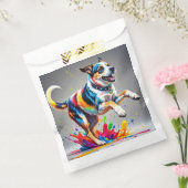 巨大カラフルな幸せよくはしゃぐおもしろい犬 フェイバーバッグ (封をした状態)