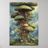 巨大カラフルツリーハウスシュレアルなポスター ポスター (正面)