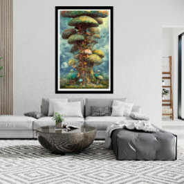 巨大カラフルツリーハウスシュレアルなポスター ポスター