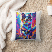 巨大カラフル幸せよくはしゃぐおもしろい犬、スプラッシュ クッション (ブランケット)